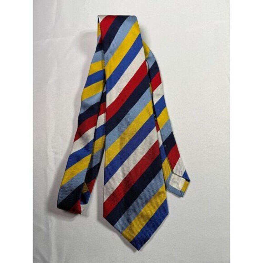 Bullock Jones‎ Striped Silk Tie Multi-Color Diagonal Pattern  Necktie